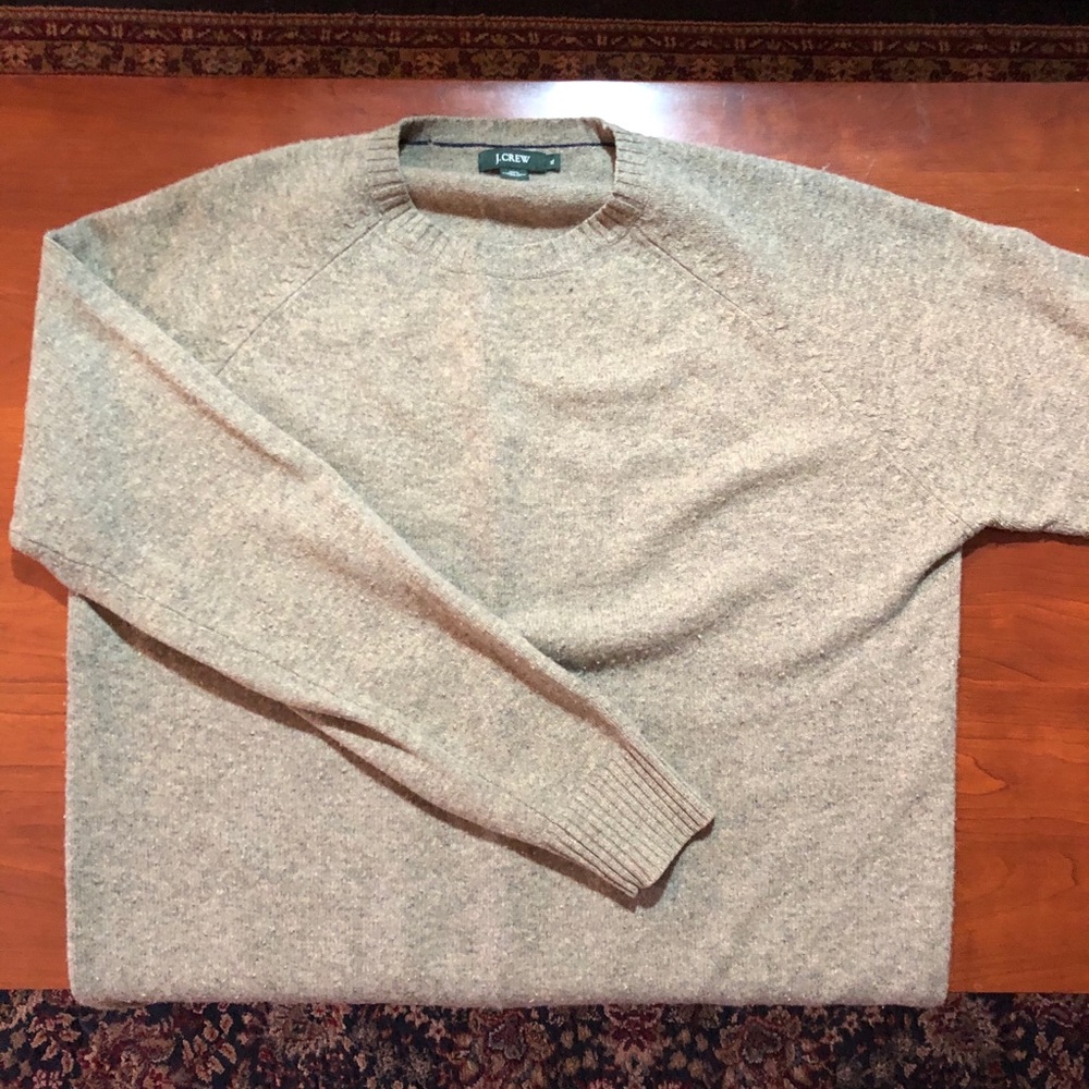 J. Crew Lambswool Crewneck Sweater - Natural - XL